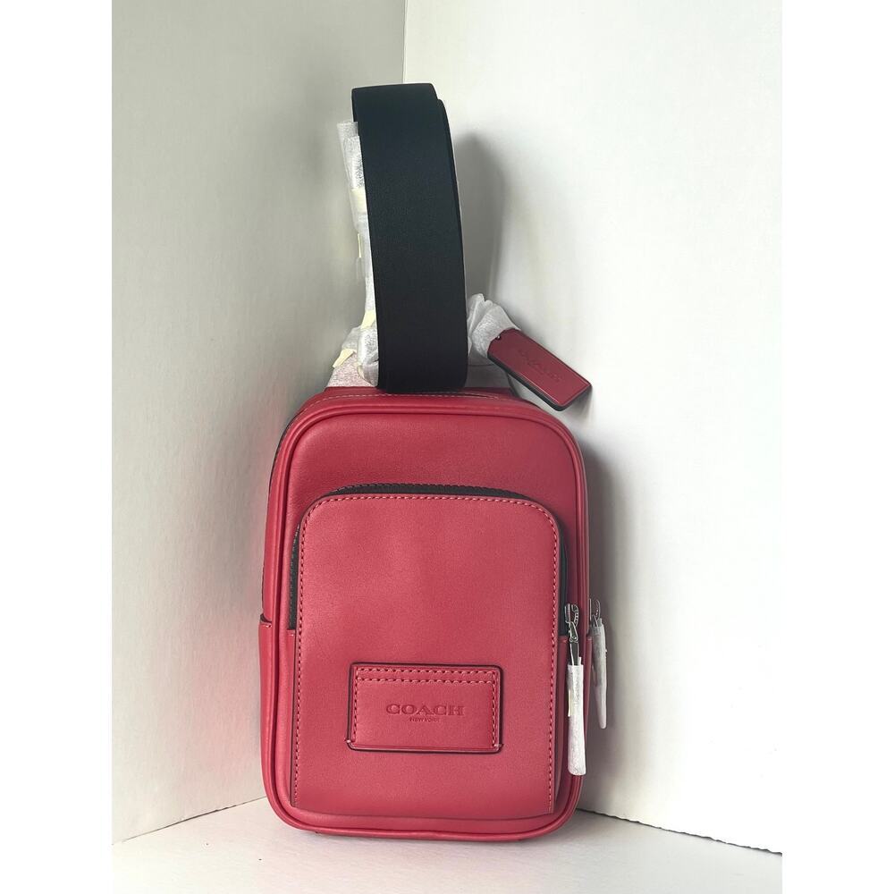 Coach Racer Sling Pack CU252 True Red Calf Leather Small Crossbody